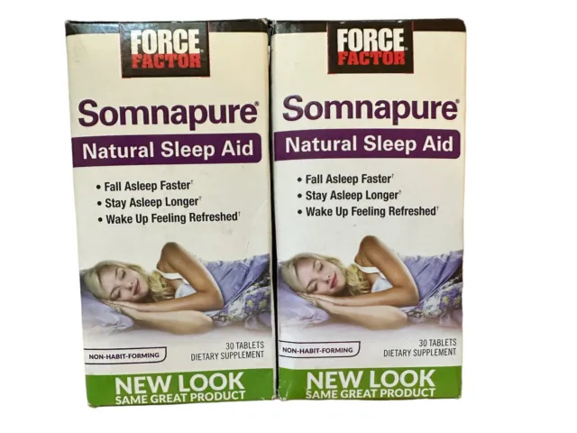 Ayuda natural para dormir Force Factor Somnapure 30 tabletas cada lote de 2