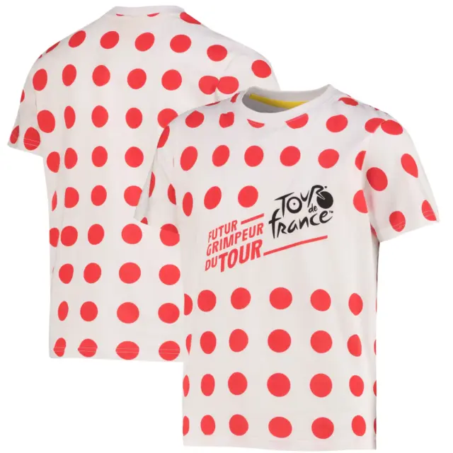 T-shirt leader Tour De France (taglia 10y) a pois maniche corte - nuova
