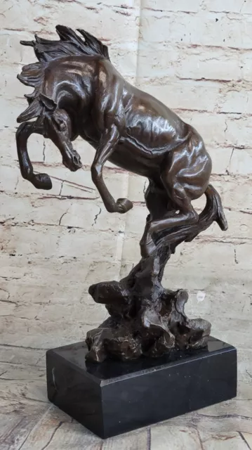 Large Art Deco Hot Cast Collectible Arabian Racing Horse Bronze Sculpture Figure