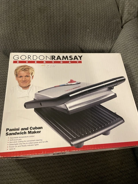 Gordon Ramsay Stainless Steel  Non Stick Electric Sandwich And Panini Press