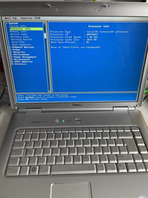 DELL INSPIRON 1520 with NEW BATTERY No HDD