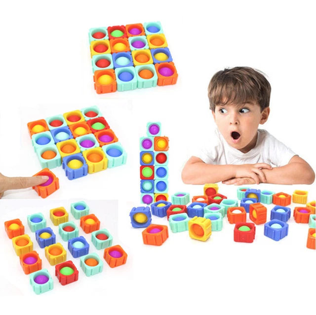 BIG FIDGET BUILDING Blocks Push Pop Bubble Sensory Autism Toys Puzzle