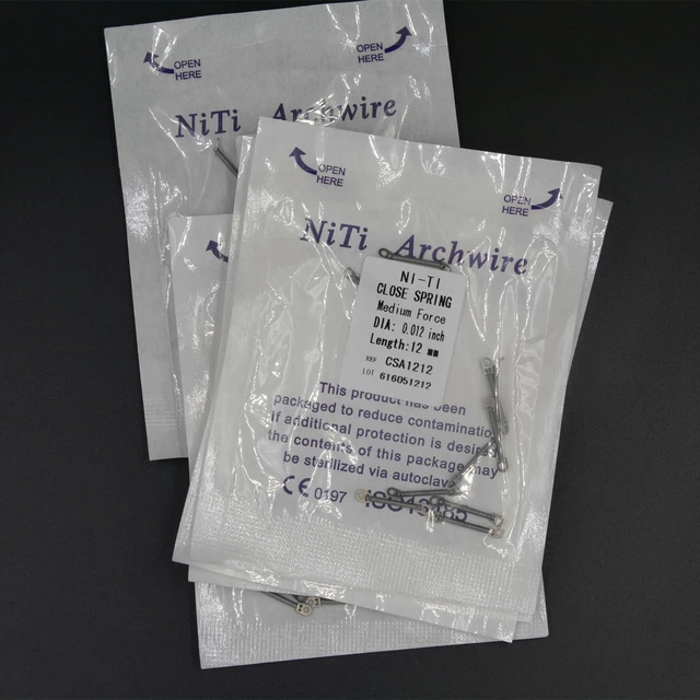 5 Packs Dental Orthodontic Closed Coil Spring 0.012" 12mm Niti Arch Wire Alloy