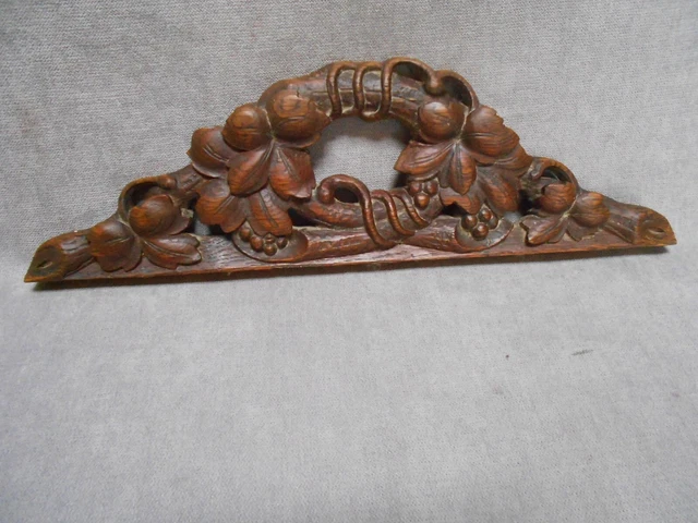 VINTAGE French  OAK wood Carved Fronton Pediment
