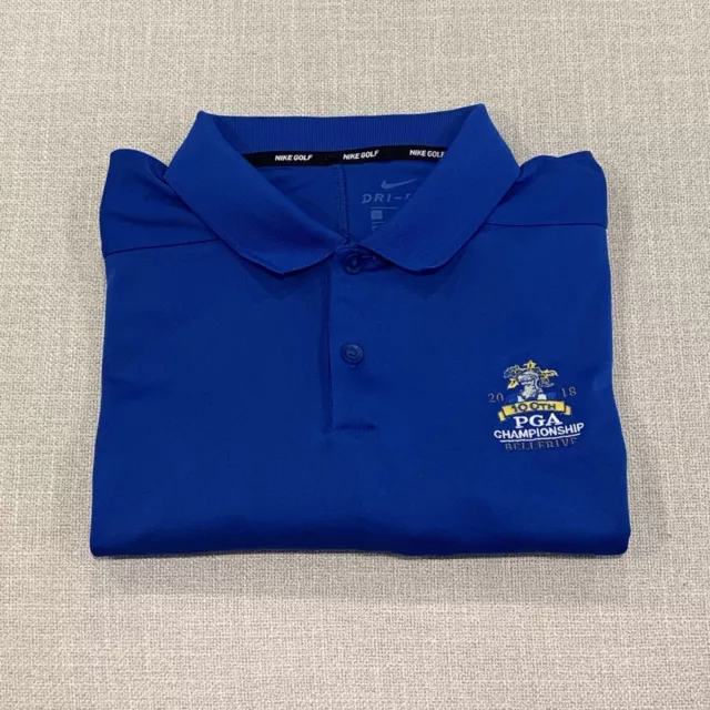 New Nike Golf Polo Shirt Mens Large Blue PGA Bellerive Championship 2018