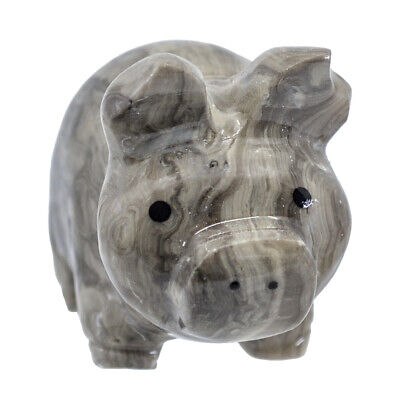 Details about   Unique Hand Carved Marble Stone Pig Figurine Carving 2.5" Long Gray Shades New! 