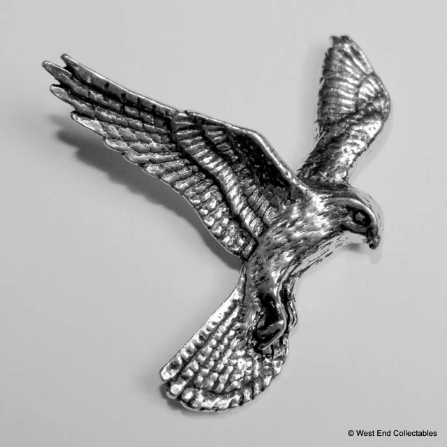 Swooping Hawk Pewter Pin Brooch Badge - UK Hand Made ... - EBay - Foto 10