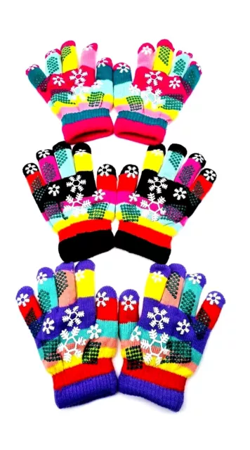 Kids Gloves Boys Girls Winter Warm Magic Gloves Children's Stretch School Gloves