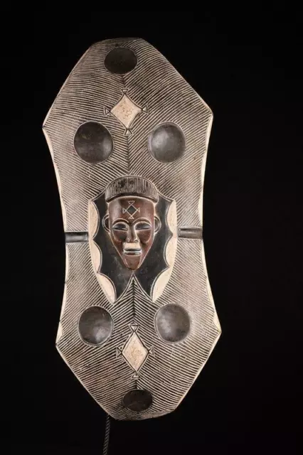19725 Large African Authentic Chokwe Bow Mask DR Congo