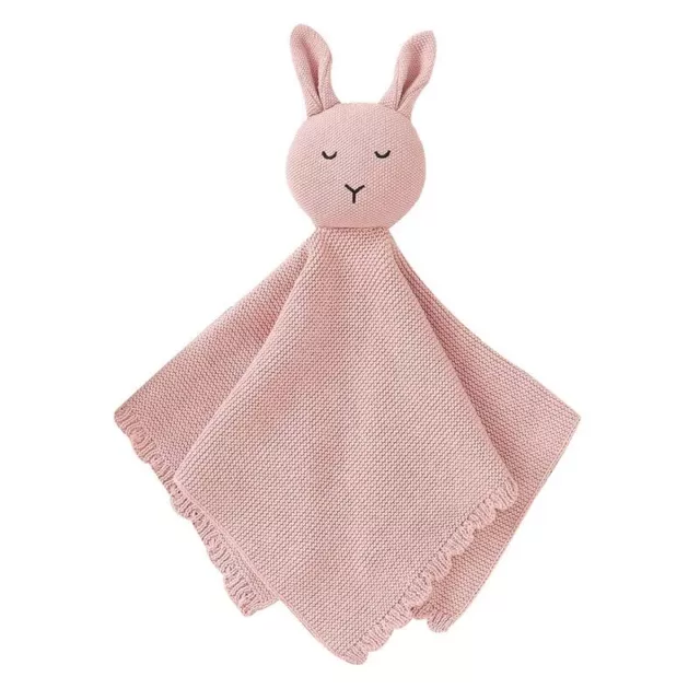 Baby Lovey Bunny Security Blanket Soft Cuddly Babe Blankie Knit Cotton Babies...