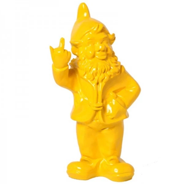 STATUE EN RÉSINE NAIN de jardin doigt d'honneur jaune 33 cm EUR 45,00 PicClick FR