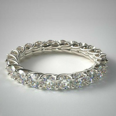 Beau 1.50 CT Vrai Diamant Femme Alliance 950 Platine Taille 5 6.5 7.5 8 