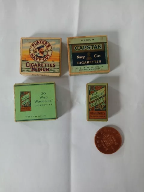 Vintage Miniature Cigarette Packets Capstan Woodbine Players Navy Cut