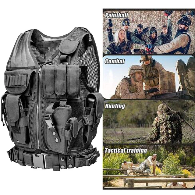 2023 TACTICAL VEST Military Gun Holder Molle Police Airsoft Combat