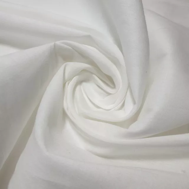 Indian Plain Solid White Color 100% Cotton Fabric Voile Craft Dressing  Material