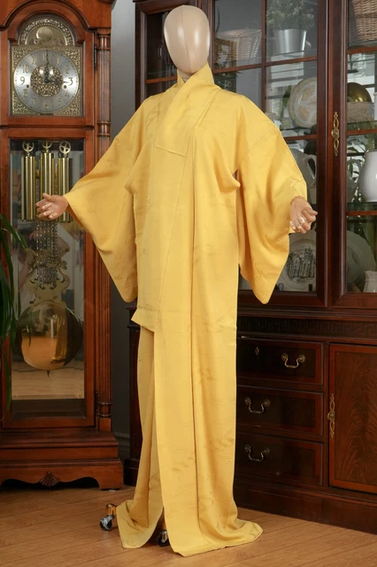 Dear Vanilla Japanese Tango Chirimen Silk Iromuji Kimono Women's Authentic Japan