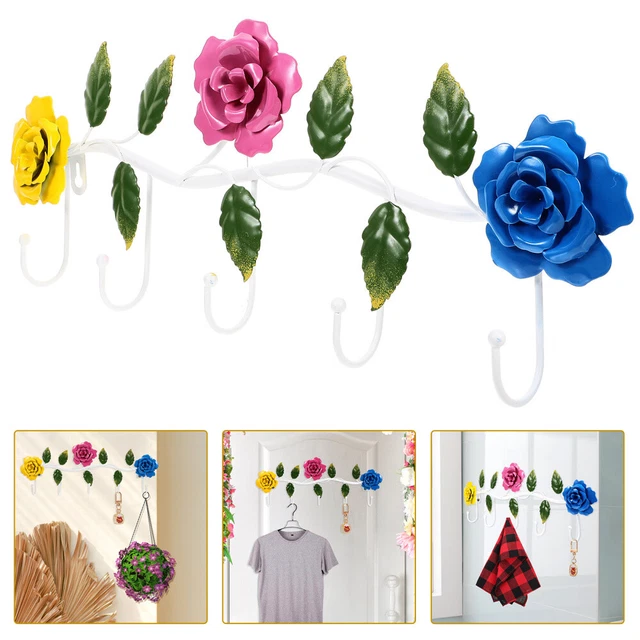 Llaves montadas en pared ganchos estante en forma de flor ganchos colgantes ganchos para el hogar ganchos para baño