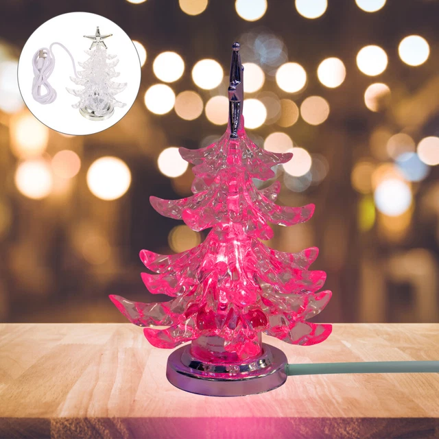 3 PCS USB LED Light Small Christmas Tree with Lights Desk Decorations