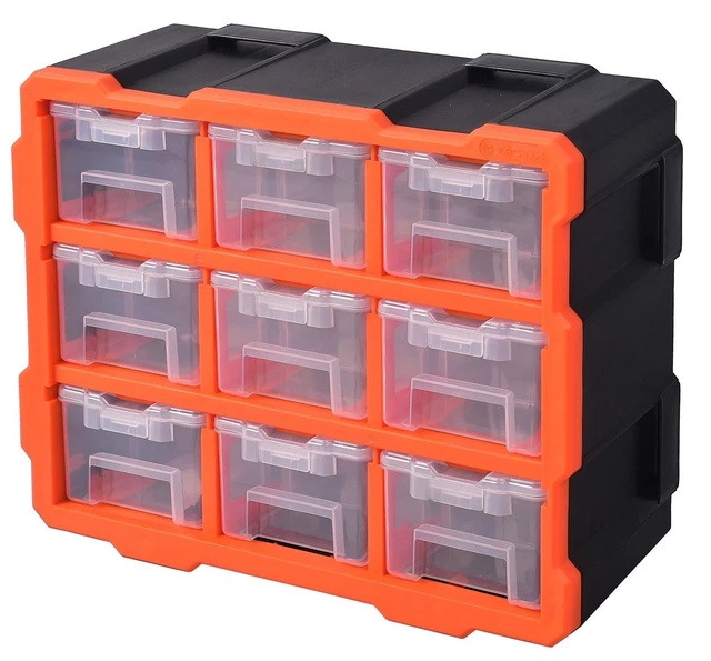 Boxing Storage Unit TACTIX 9-BOX STORAGE TOWER 382x152x320mm Wall Mountable, Modular ORANGE ...