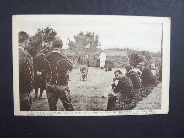 CPA  - Guerre 1914-18  -  Secteur Belge de l'Yser  -  La Messe aux Tranchées...