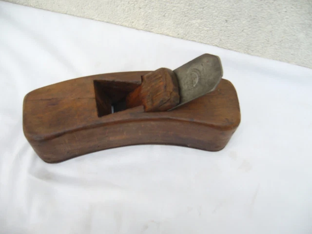 Ancien Rabot De Tonnelier – Outil Ancien N°361 – Lame Bois Et Fer – Fabriqué En France