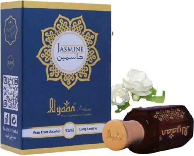 Perfume de jazmín Alyaan Attar Ittar rollo en attar floral 12 ml