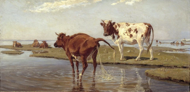 Cows on Saltholm : Theodor Philipsen : 1885 : Archival Quality Art Print