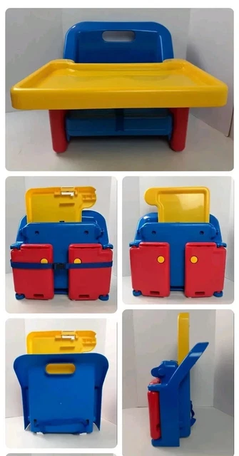 Vintage Safety First 1st On-the-Go Fold Up Booster Seat Tray & Straps Chair