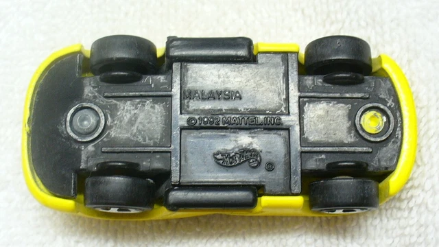 1992 HEISSRÄDER - 1/64 gelb Druckguss-Dodge Viper RT/10 Auto-Malaysia sehr guter Zustand + 3