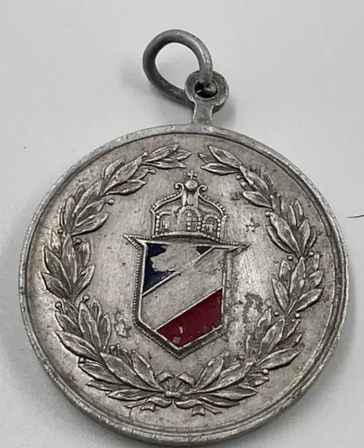 König und Queen Wappen Kaiserkrone und Nationale Flagge Medaille 1900 bis 1910 2