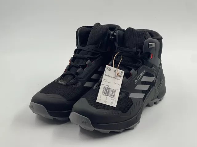 Men's Adidas Terrex Swift R3 Mid GTX Black Grey Hiking Shoes / HR1308 / Size 9.5 3