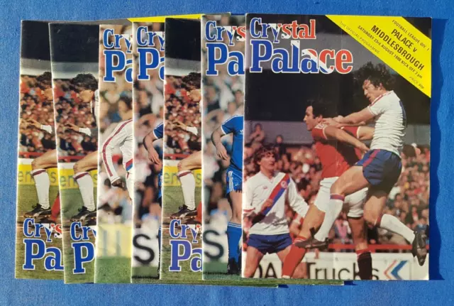 7x Crystal Palace Home  Programmes 1980/81 Season