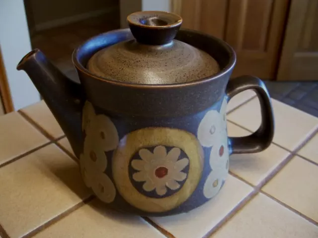 Denby Samarkand Brown Pottery Teapot & Lid 2 Liter 6"