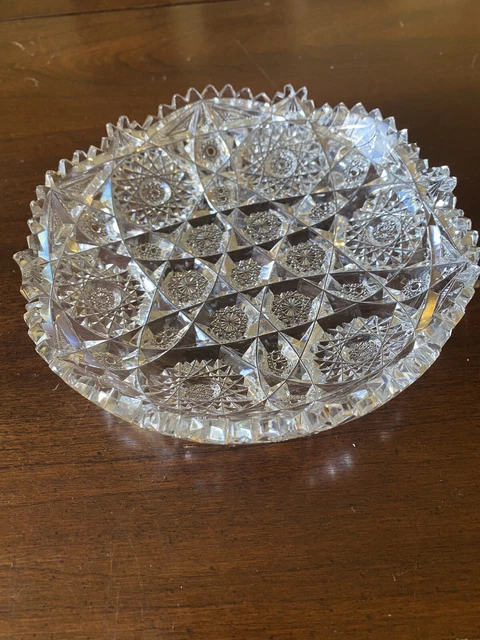 Vintage American Brilliant Period Intricate Cut Lead Crystal 6” Bowl