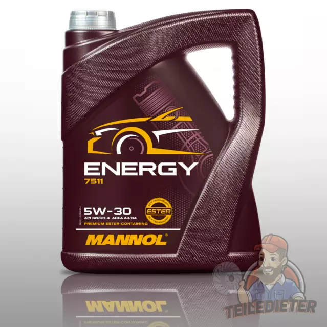 5L LITER MANNOL ENERGY | 5W-30 MOTORÖL für VW BMW MERCEDES AUDI SKODA SEAT FORD