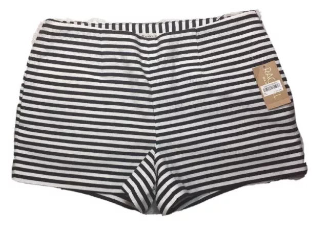 RACHEL ROY SZ 2 Shorts Cotton Blend Black White Striped Party 3 Casual NWT