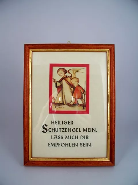 HUMMEL SCHUTZENGEL SPRUCH BILD Holzrahmen 20 x 15 cm neu. Engel Bilder Engelbild