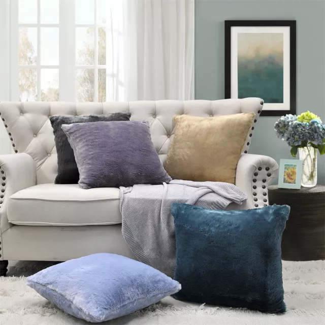 Fluffy Faux Fur Plush Throw Pillow Case Super Soft Chair Sofa Cushion Cover 20
