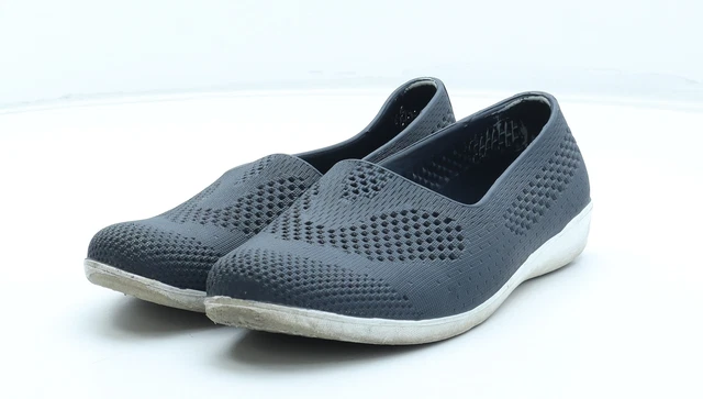 Bata Womens Blue Geometric Rubber Slip On Flat UK EU