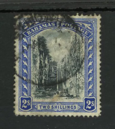 M3365 Bahamas 1903 SG60 - 2/- black & blue, wmk Crown CC, perf 14.