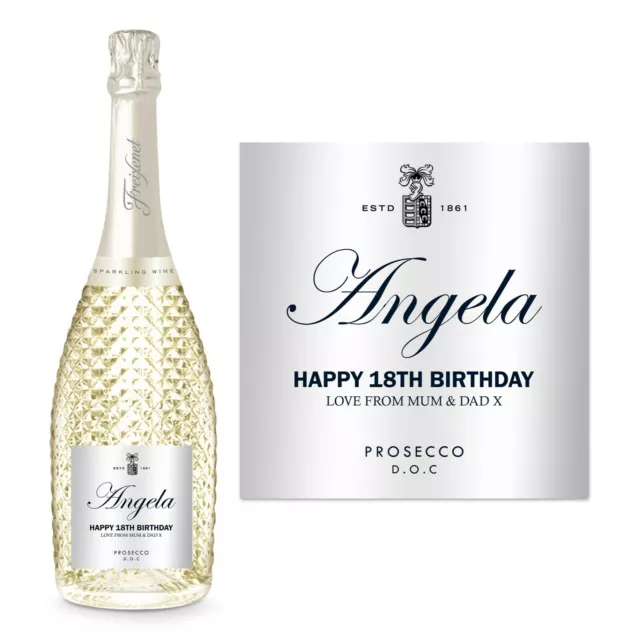 Personalised Freixenet Bottle Label White Prosecco Happy Birthday Hen Party