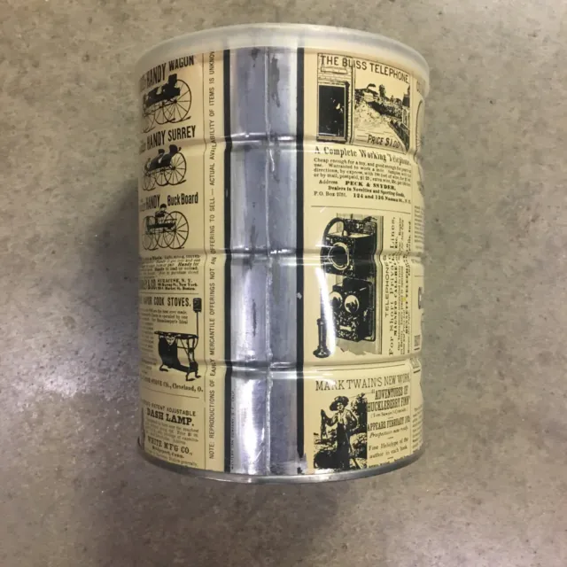 Vintage Maxwell House Folgers Large Coffee Tin Can Newsprint Newspaper Ads 2