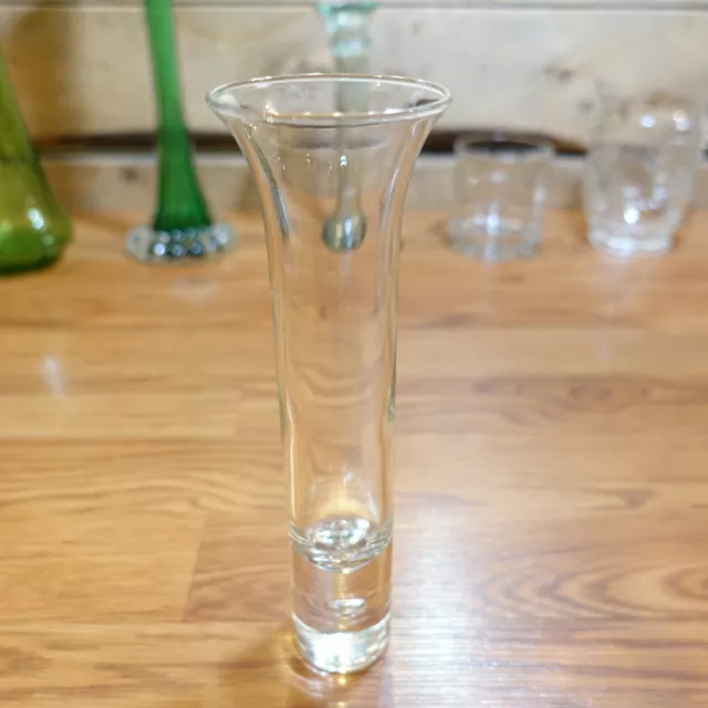 Bud Vase Glass Trapped Bubble Flared Rim 8 1/8" - Swanky Barn