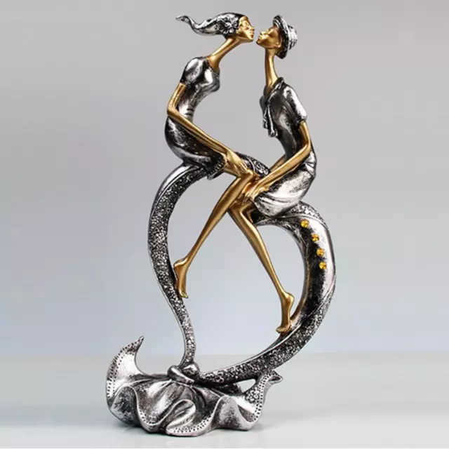 Abstrait Résine Art Baiser Amoureux Sculpture Couple Statue Figurine Étagère