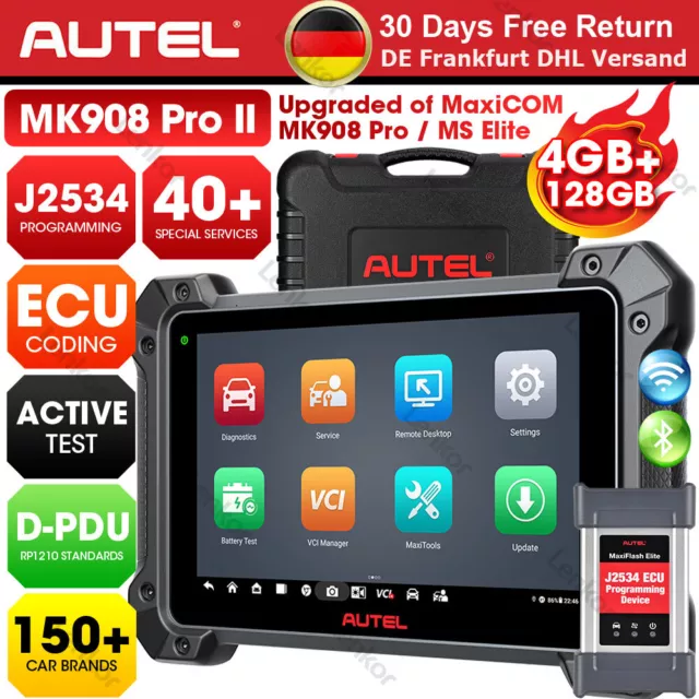 Autel MK908 Pro II MaxiSys MS908S Elite OBD2 Diagnosegerät ECU Programm Coding