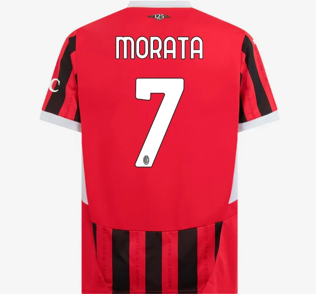 MAGLIA AC MILAN MORATA 2024/2025 Home Kit Serie A divisa Theo Leao