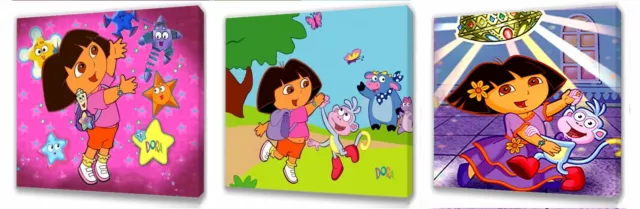 Dora The Explorer Kids canvas wall art plaque pictures set of three pack 1