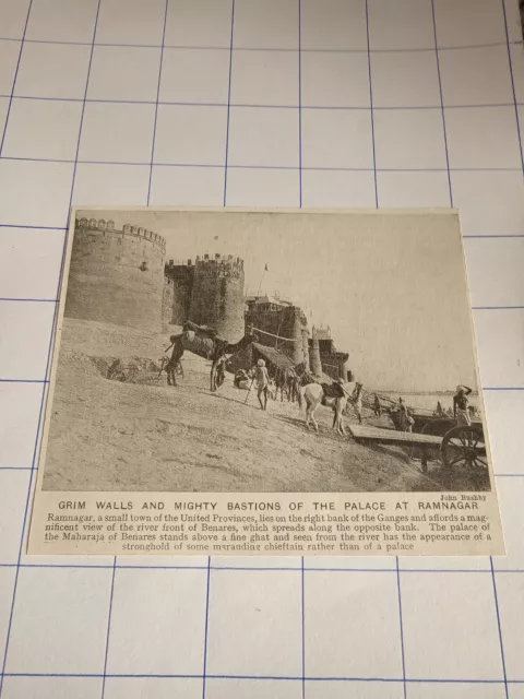 Grim walls mighty bastions palace at RAMNagar Ganges c  1926