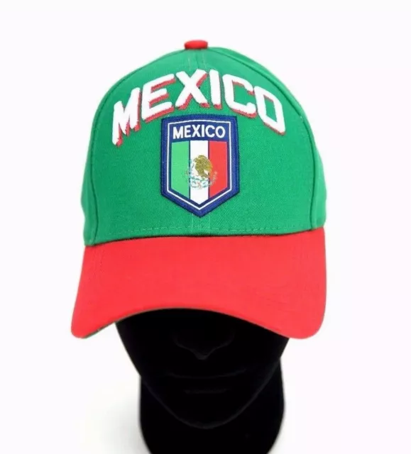 RHINOX Team MEXICO Futbol Soccer Adjustable Official Hat Cap - Green & Red Gorra