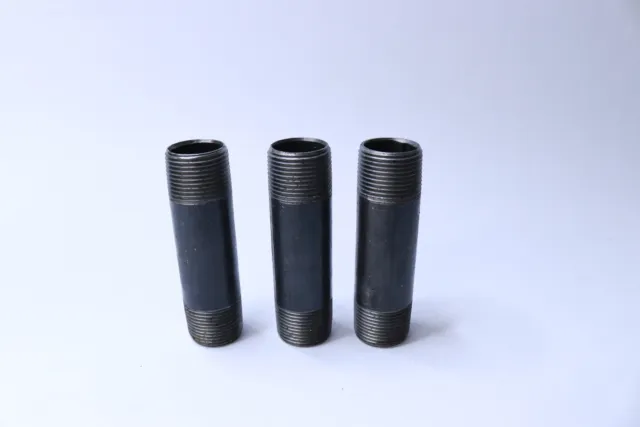 (3-Pk) Threaded Nipple Steel Black 1" x 4-1/2"